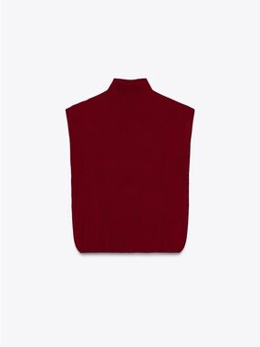 ZaraMock Neck Knit Vest and skirt set - Burgundy